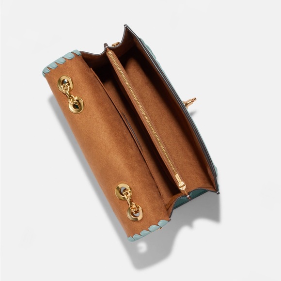 🔥SALE💥NWT COACH LANE LEATHER SHOULDER BAG WHIPSTITCH IM/MARINE MULTI CROSSBODY - Picture 4 of 12